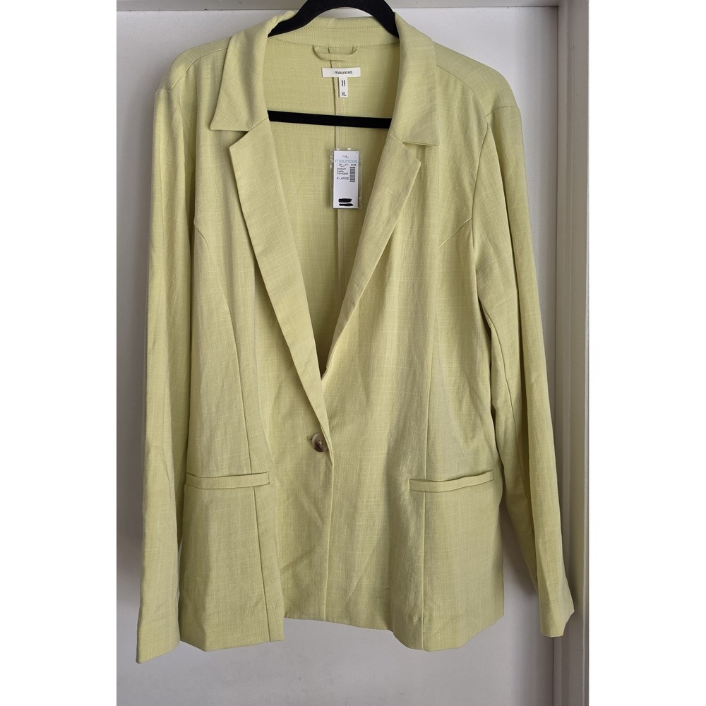 Maurices Blazer XL Light Green Long Sleeve Collared Jacket Suit Coat NWT